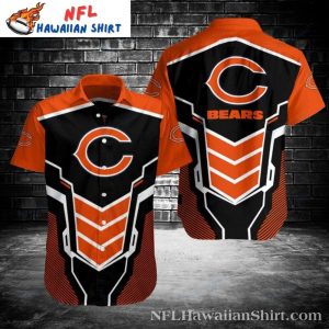 Bold Orange Gridiron Spirit – Chicago Bears Hawaiian Shirt For Men