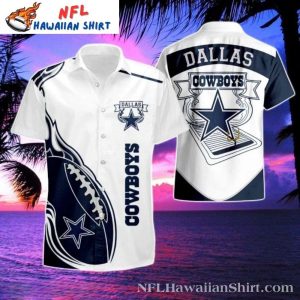 Bold Star Play Fireball Dallas Cowboys White Aloha Shirt