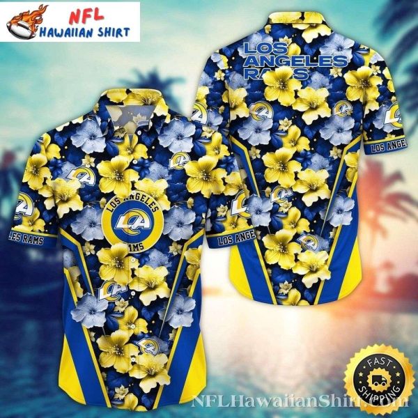 Bold Yellow Blossom LA Rams Hawaiian Shirt – Sun-kissed Fan Edition