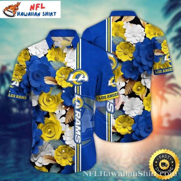Botanical Blue LA Rams Hawaiian Shirt – Floral Fanfare Edition