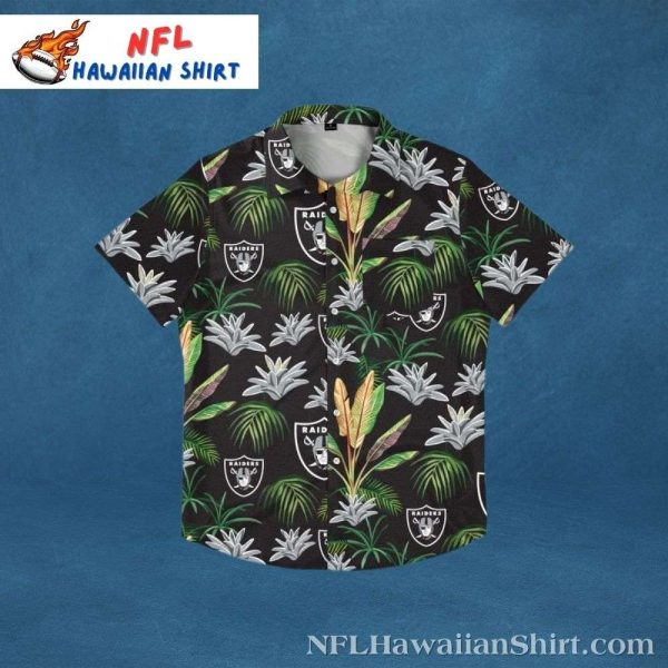 Botanical Night Las Vegas Raiders Aloha Hawaiian Shirt