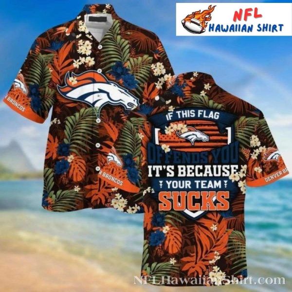 Bronco Pride Tropic Foliage – Hawaiian Broncos Shirt