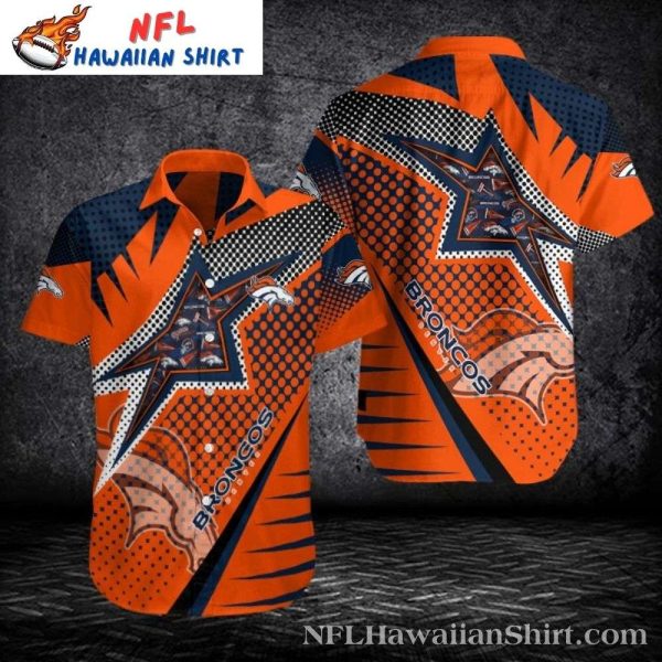Broncos Starburst Patterned Orange Aloha Shirt