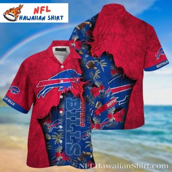 Buffalo Bills Aloha Red Hibiscus Print Hawaiian Shirt
