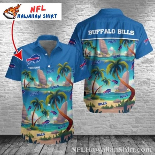 Buffalo Bills Blue Wave And Logo Print Hawaiian Shirt