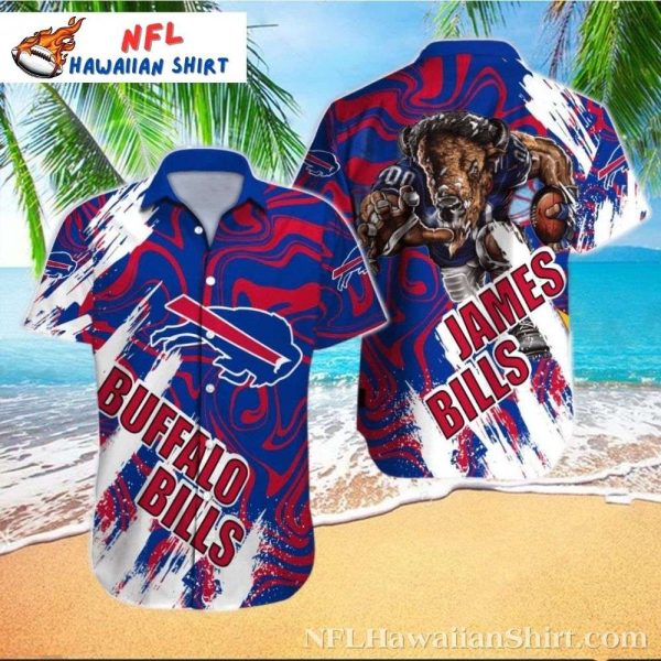 Buffalo Bills Bold Mascot Beach Shirt With Custom Name