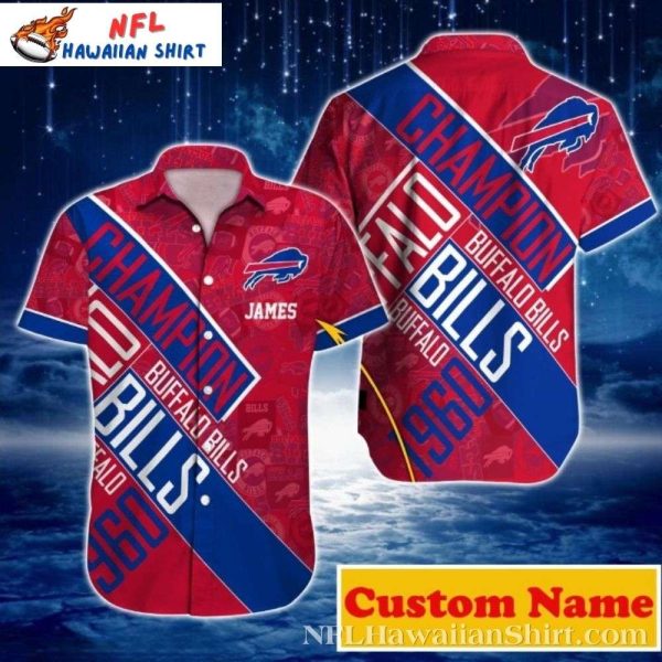 Buffalo Bills Champion Edition Hawaiian Shirt – Men’s Customizable Name Design