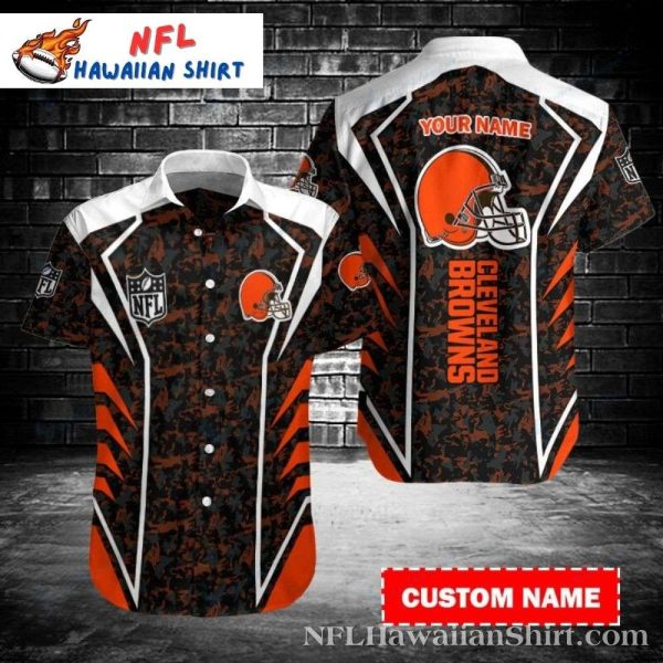 Camo Sideliner Cleveland Browns Hawaiian Shirt – Custom Name NFL Edition