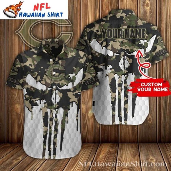 Camouflage Kickoff – Chicago Bears Military Personalized Hawaiian Shirt