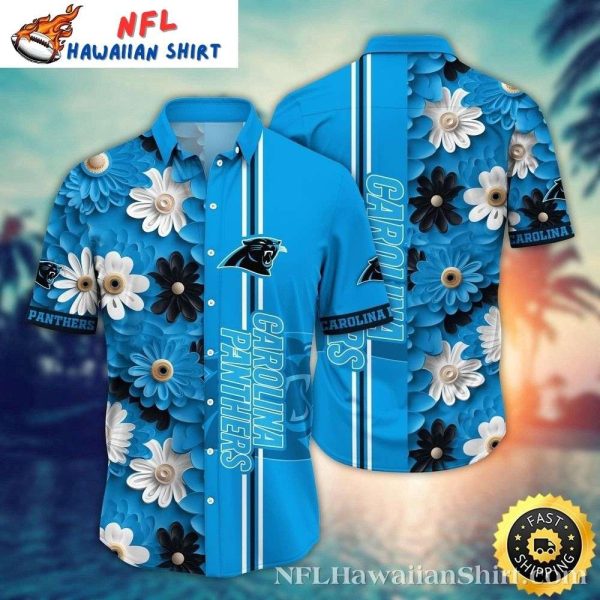 Carolina Panthers Blue Lagoon Floral Hawaiian Shirt