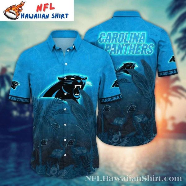 Carolina Panthers Bold Blue Tropical NFL Hawaiian Shirt For Men