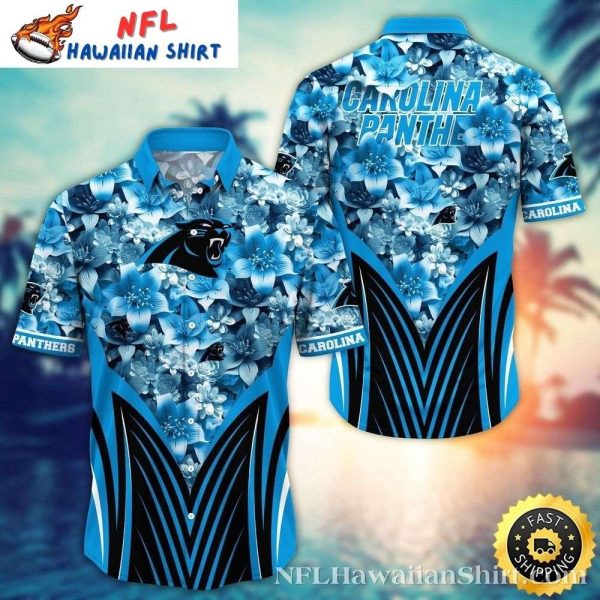 Carolina Panthers Botanical Blue Wave Hawaiian Shirt