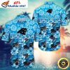 Carolina Panthers Crisp Floral Lines Hawaiian Shirt