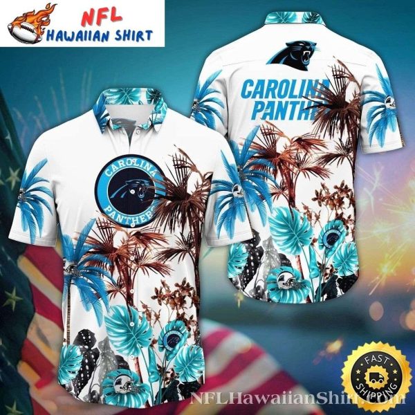 Carolina Panthers Coastal Palms Relax Fit Hawaiian Shirt