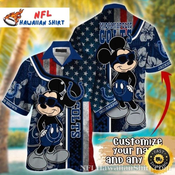 Cartoon Huddle – Indianapolis Colts Mickey Mouse Personalized Hawaiian Shirt