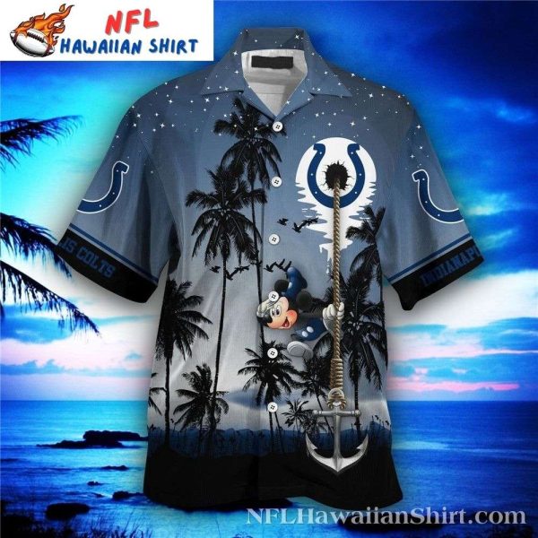 Cartoon Mouse Swinging – Midnight Palms Indianapolis Colts Mickey Hawaiian Shirt
