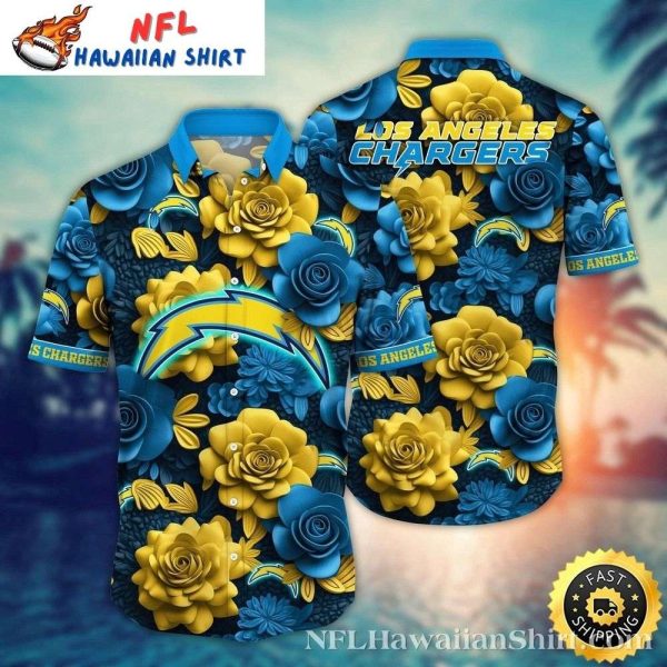 Chargers Blossom Royale Tropical Hawaiian Shirt