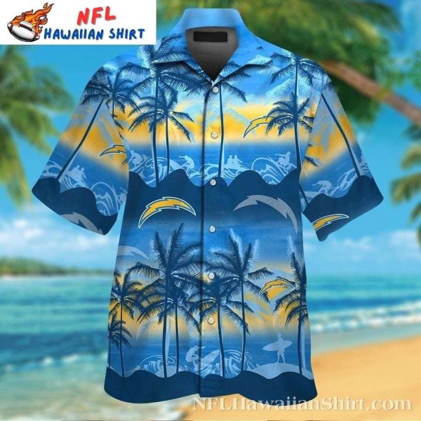 Chargers Dawn Patrol – Tropical Skyline Hawaiian Shirt
