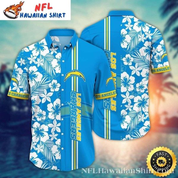 Chargers Floral Elegance – Los Angeles Chargers Hawaiian Shirt