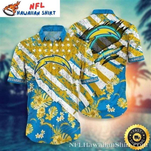 Chargers Floral Stripe – Sun-Kissed Aloha Shirt