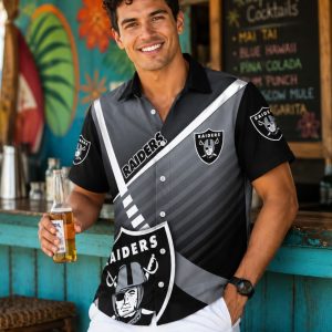 Checkered Champs: Las Vegas Raiders NFL Team Spirit Hawaiian Shirt with Checkered Design