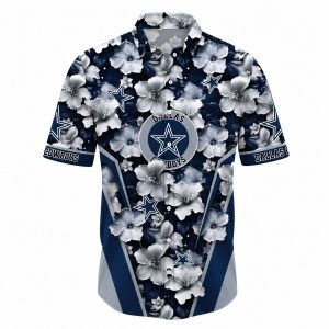 Chic Blossom Cowboys Hawaiian Shirt Floral Noir 1