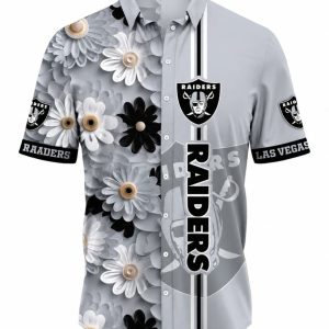 Chic Floral Elegance Las Vegas Raiders Hawaiian Shirt 1