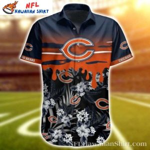 Chicago Bears Aloha Floral Stripe Hawaiian Shirt – Men’s Gridiron Bloom