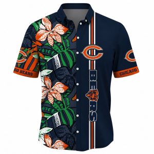 Chicago Bears Botanical Blitz Hawaiian Shirt 1