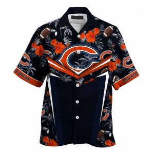 Chicago Bears Floral Hawaiian Shirt 1