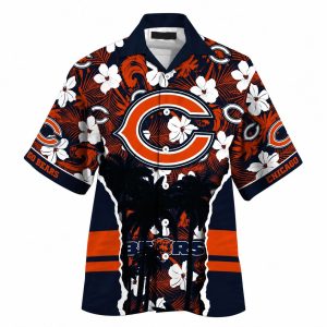 Chicago Bears Oceanic Floral Night Hawaiian Shirt 1