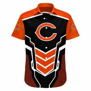 Chicago Bears Orange Gridiron Hawaiian Shirt 1