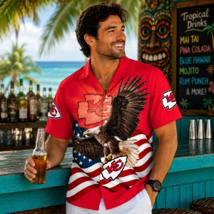 Chiefs American Eagle Patriotic Hawaiian Shirt