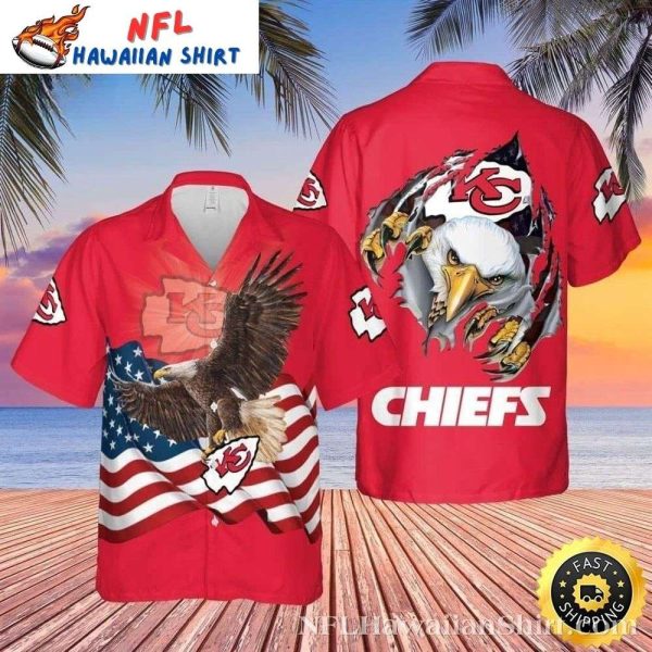 Chiefs American Eagle – Patriotic Red Men’s Tropical Shirt