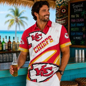Chiefs Endzone Energy: Red and Yellow Burst Kansas City Chiefs Hawaiian Shirt