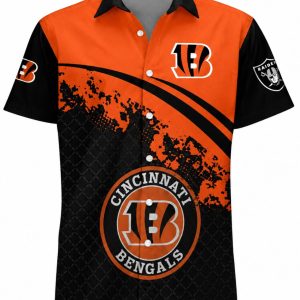 Cincinnati Bengals Grunge Splash Hawaiian Shirt 1