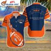 Broncos Starburst Patterned Orange Aloha Shirt