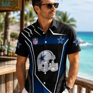 Classic Helmet Cowboys NFL Hawaiian Shirt