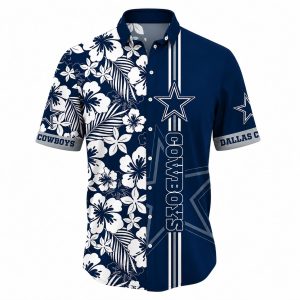 Classic Hibiscus Cowboys Hawaiian Shirt Monochrome 1