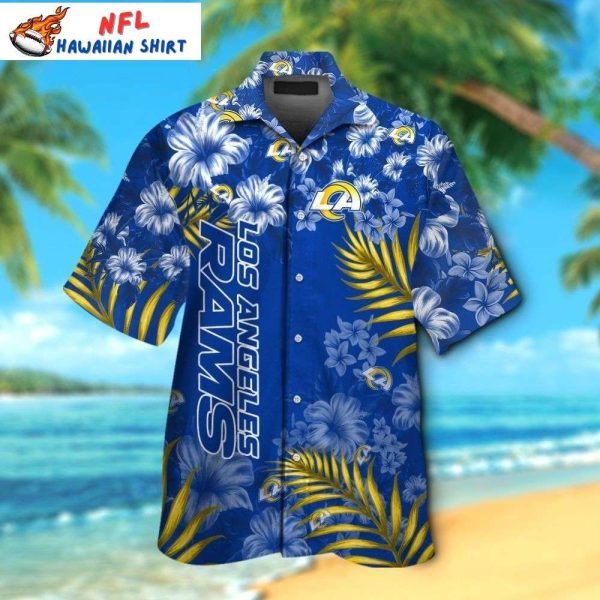 Classic LA Rams Hawaiian Aloha Shirt – Ocean Blue Floral Fanfare