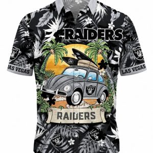 Classic Las Vegas Raiders Roadtrip Palm Hawaiian Shirt 1