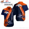 Camouflage Denver Broncos Hawaiian Shirt With Personalizable Name And Number