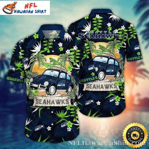 Classic Roadtrip Seahawks Aloha Shirt – Vintage Beach Cruiser Design