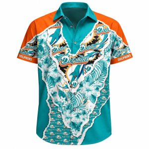 Coastal Craze Miami Dolphins Hawaiian Shirt – Tropical Fan All-Over Print