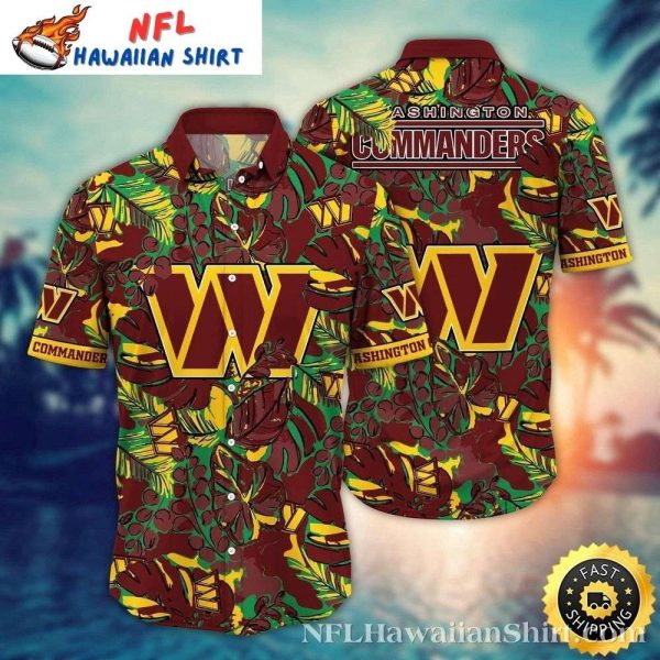 Commanders Tiki Pattern – Tropical Football Hawaiian Shirt