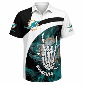 Cool Style Miami Dolphins Hawaiian Shirt Rock Graphic 1