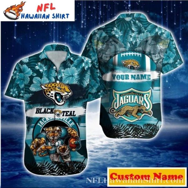 Cosmic Jacksonville Jaguars – Starlit Tropics Customizable Hawaiian Shirt