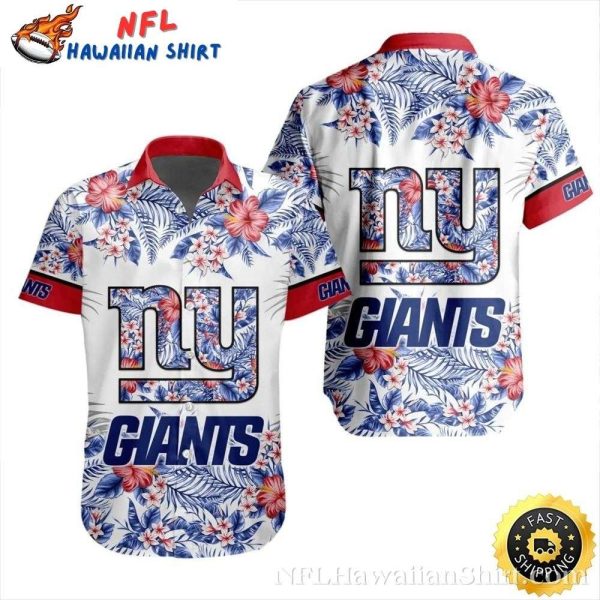 Crisp Hibiscus NY Giants Summer Breeze Hawaiian Shirt