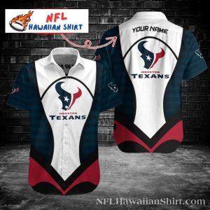 Customizable Houston Texans Color Block Hawaiian Shirt