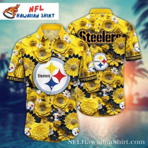 Daisy Field Play – Cheerful Pittsburgh Steelers Hawaiian Shirt